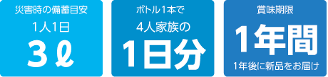 災害用備蓄水として